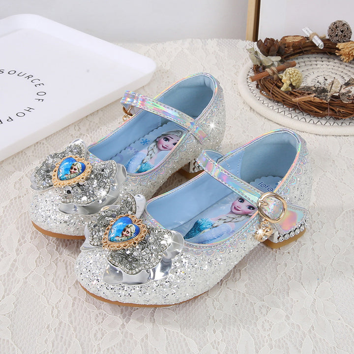 Mädchen Festliche Glitzer Ballerinas mit Blumenapplikation Drune