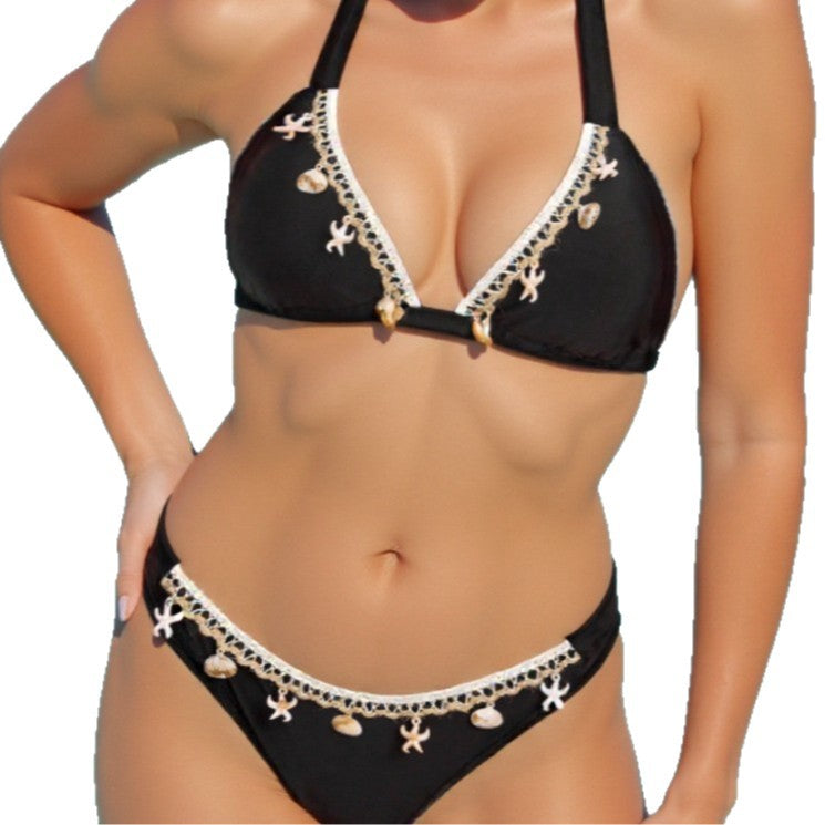 Damen Triangel-Bikini mit verzierten Details Drune
