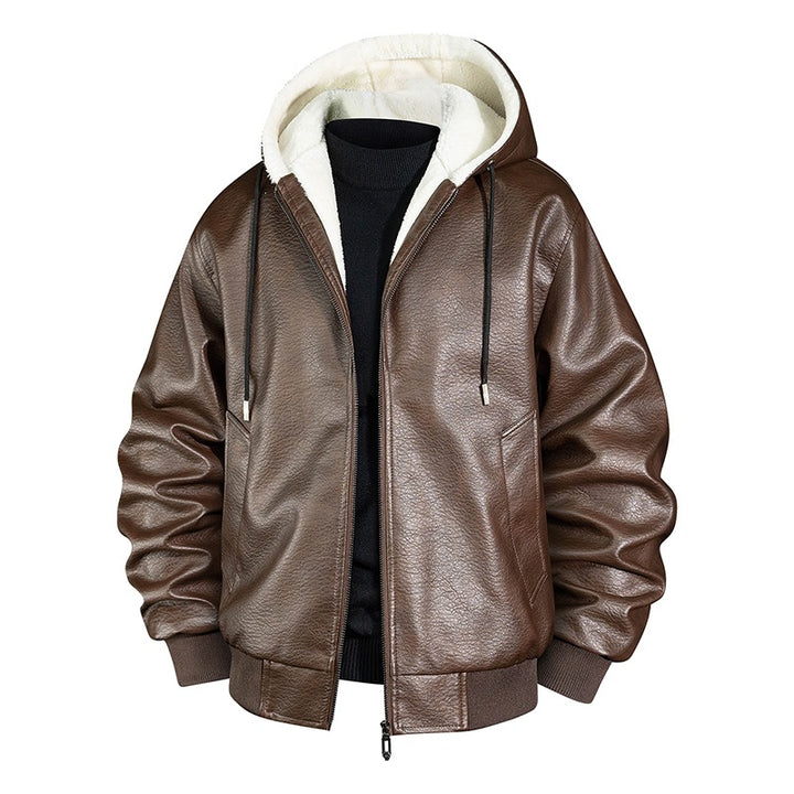 Herren Coole Kunstlederjacke mit kuscheliger Innenausstattung Drune