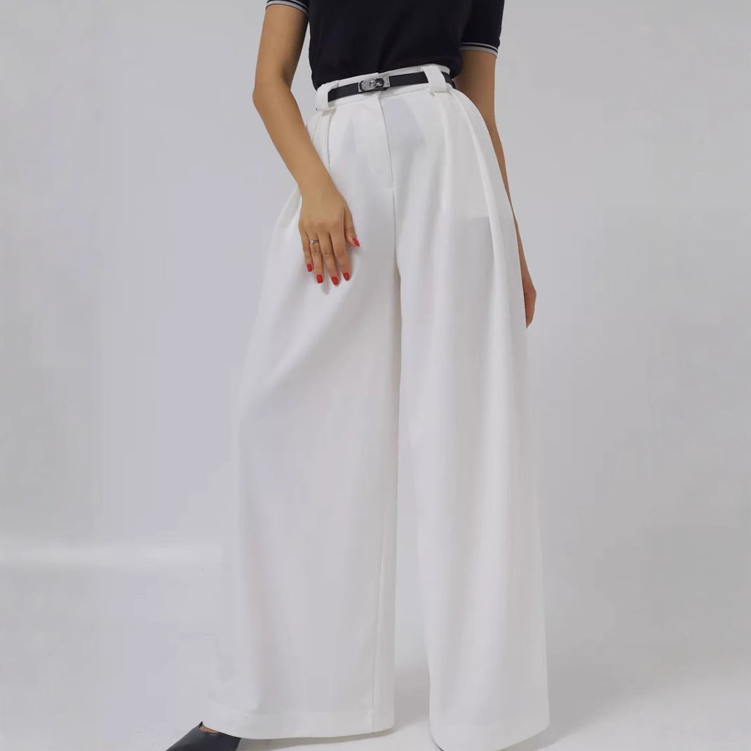 Damen weite Palazzohose mit hohem Bund und eleganter Taillierung Drune