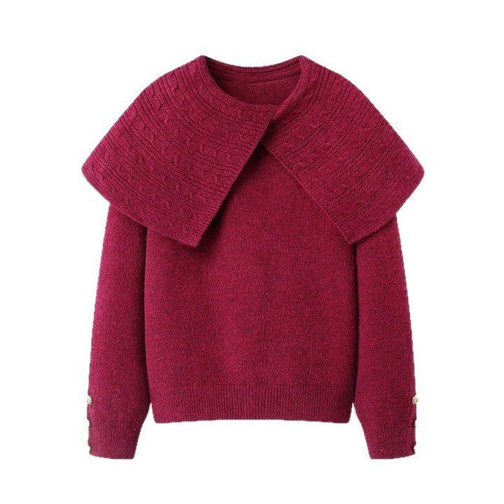 Damen Pullover mit einzigartigem Kragen und lässigem Design Drune