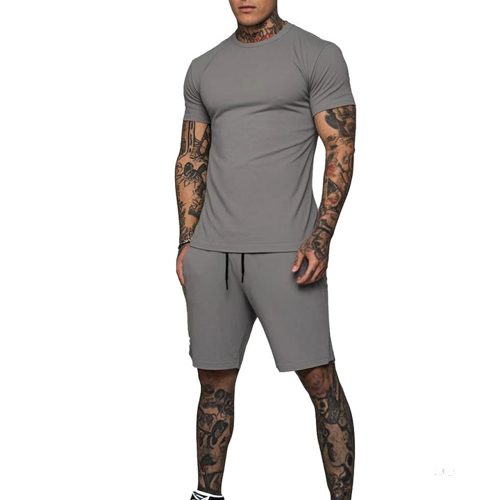 Herren Sportliches Kurzarm- und Shorts-Set mit kontrastierenden Details Drune