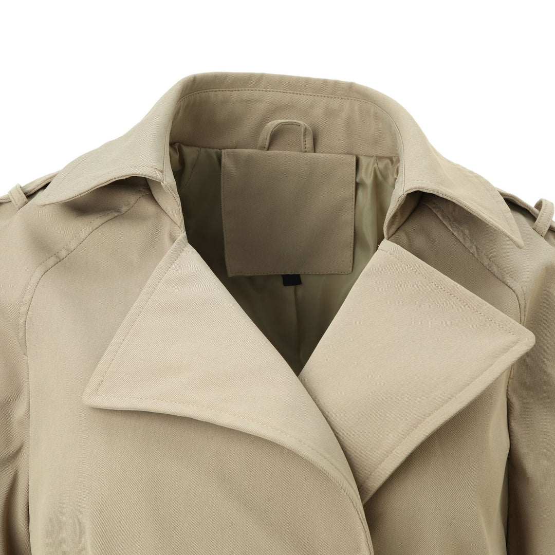Damen Taillierter Trenchcoat mit Bindegürtel, Schulterriegeln und Metallring-Details Drune