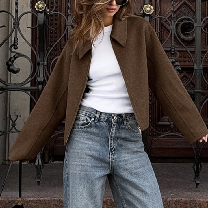 Damen modische Kurzjacke im lässigen Oversize-Stil mit eleganten Details Drune