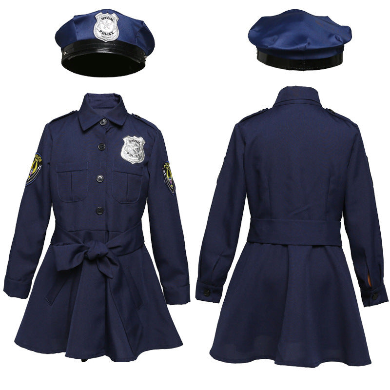 Damen Polizeikostüm mit Rock und Mütze Drune