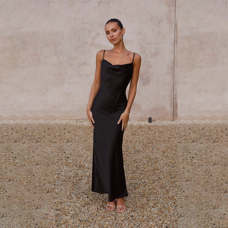 Damen Seidenmaxikleid mit elegantem Schnitt und schmeichelndem Design Drune