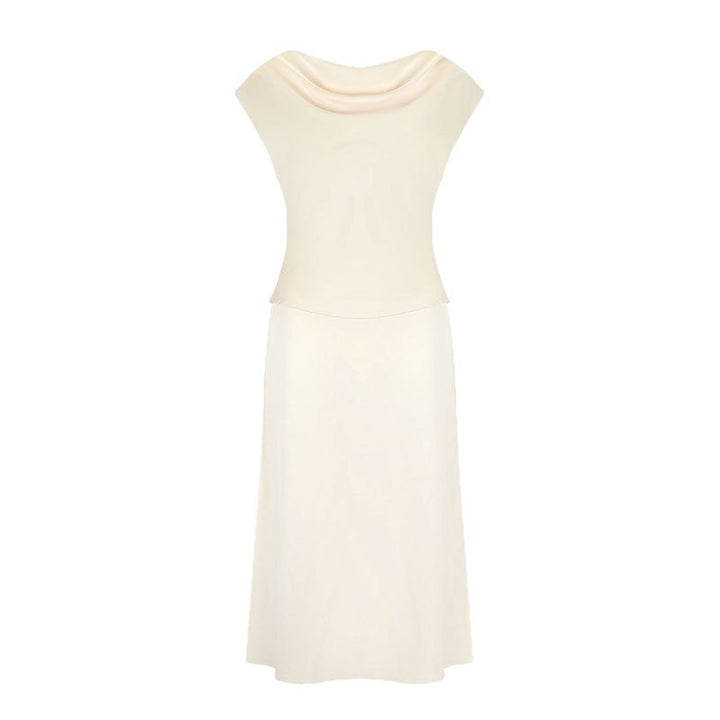 Damen elegantes Abendkleid mit fließendem Stoff und raffiniertem Halsausschnitt Drune