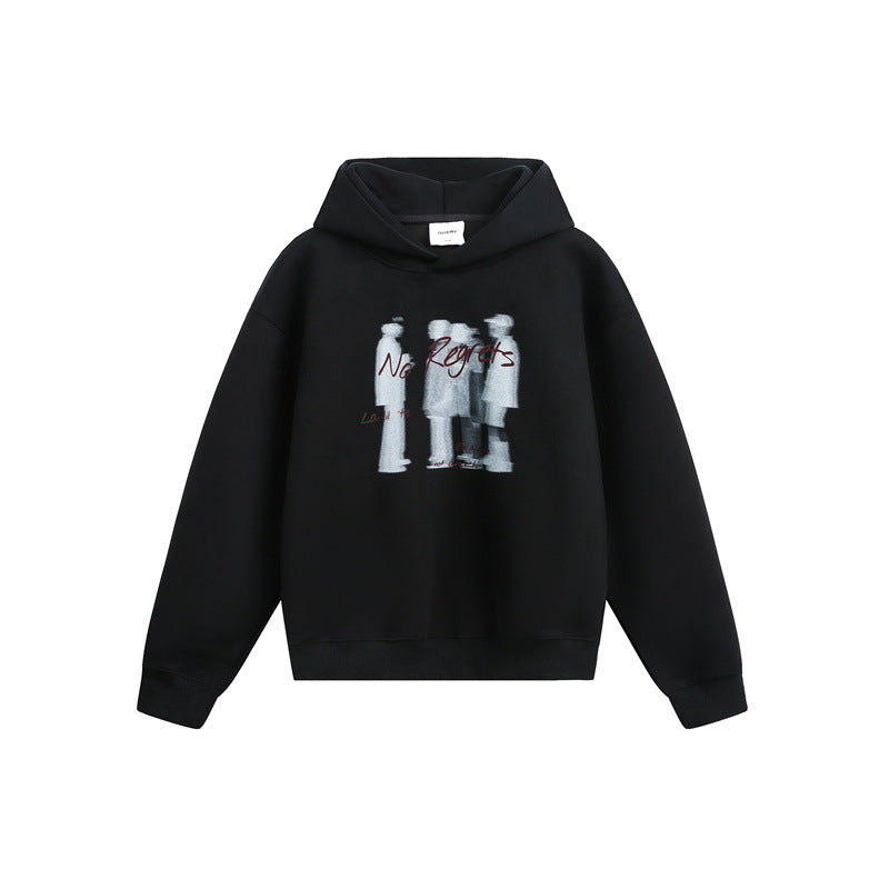 Unisex Kapuzenpullover im Oversize-Schnitt mit verschwommenem Figur-Grafikprint Drune