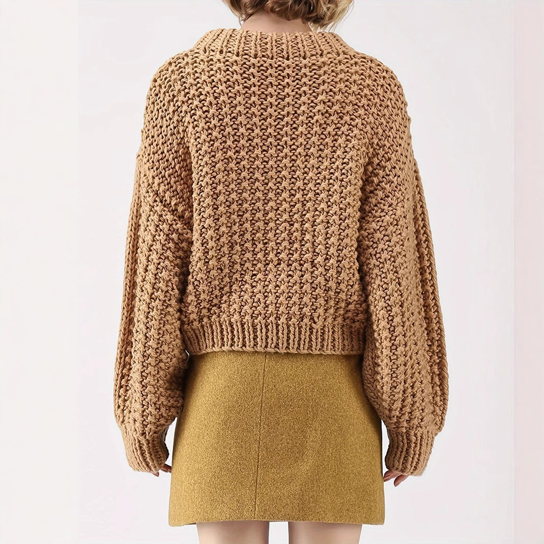 Damen Grobstrickpullover Drune