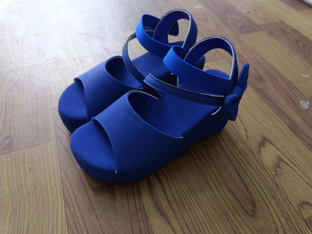 Damen Wedge-Sandalen mit eleganter Schleifenapplikation und rutschfester Sohle Drune