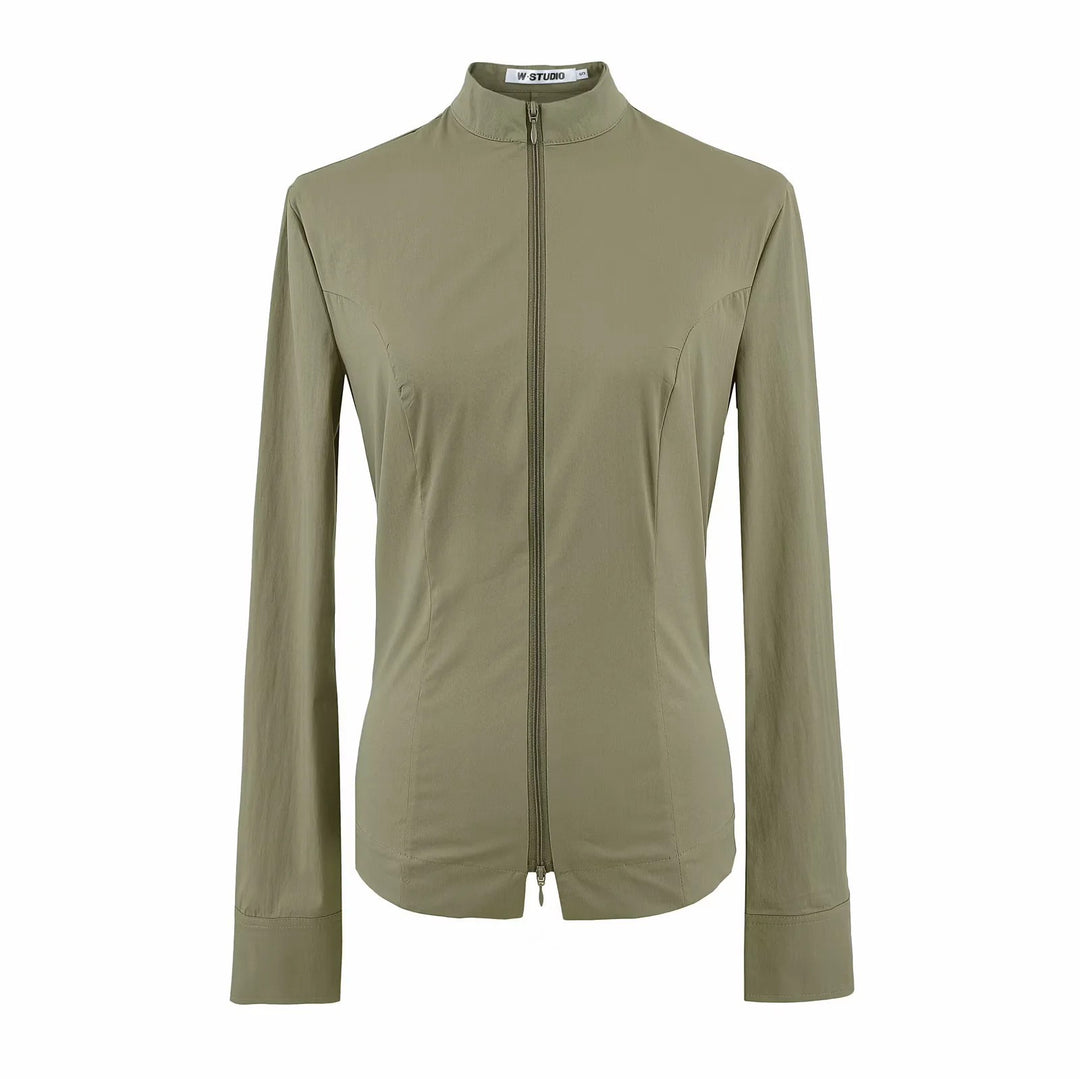 Damen Hochleistungs-Activewear-Jacke mit Stehkragen und Reißverschluss Drune