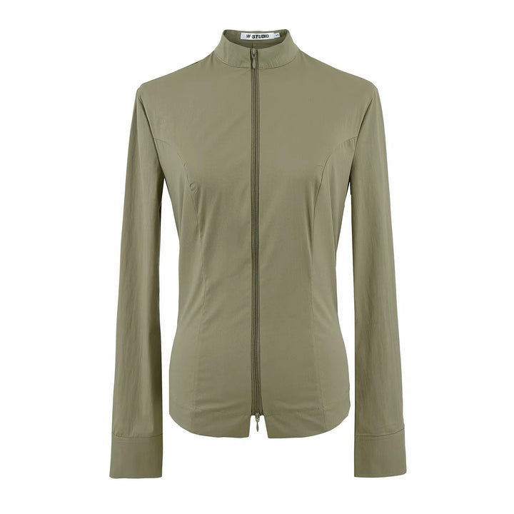 Damen Hochleistungs-Activewear-Jacke mit Stehkragen und Reißverschluss Drune