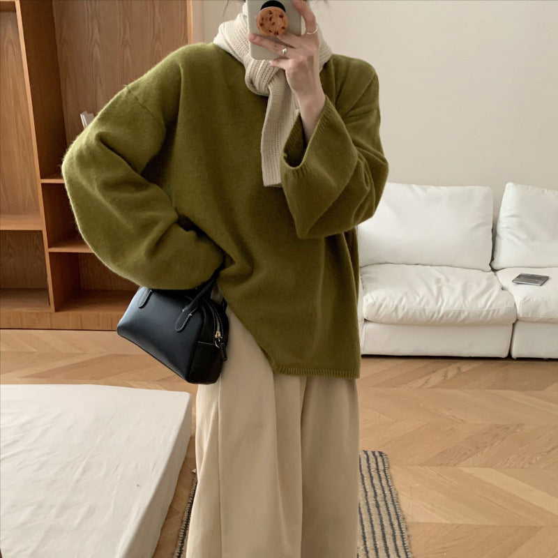 Damen Oversized Strickpullover mit weitem Schnitt und feinem Material Drune