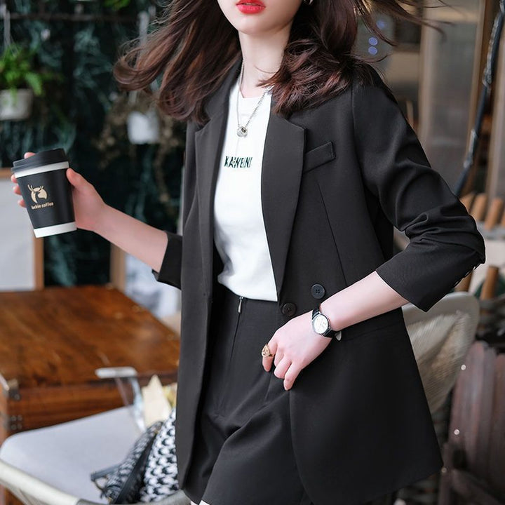 Damen klassischer Schnitt Blazer mit doppelter Knopfleiste Drune