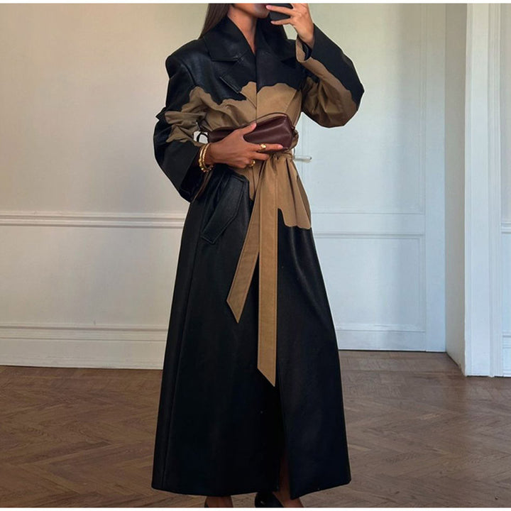 Damen Modischer Windbreaker-Mantel mit Gürtel und Taschen Drune