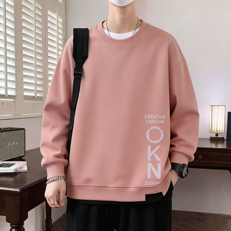 Herren Oversize‑Sweatshirt mit kontrastierenden Ärmeln, Rundhalsausschnitt & Labelpatch Drune