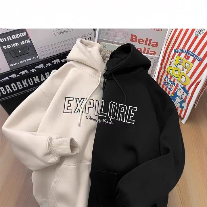 Unisex Oversized Kapuzenpullover mit Schriftzug Drune
