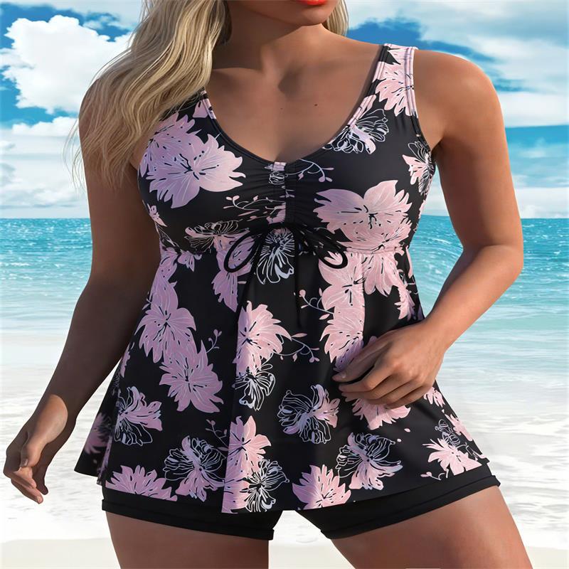 Damen tankini mit weiterem Schnitt und floralem Design Drune