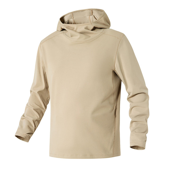 Herren Kapuzenpullover mit hohem Schalkragen aus technischem Stretchjersey Drune