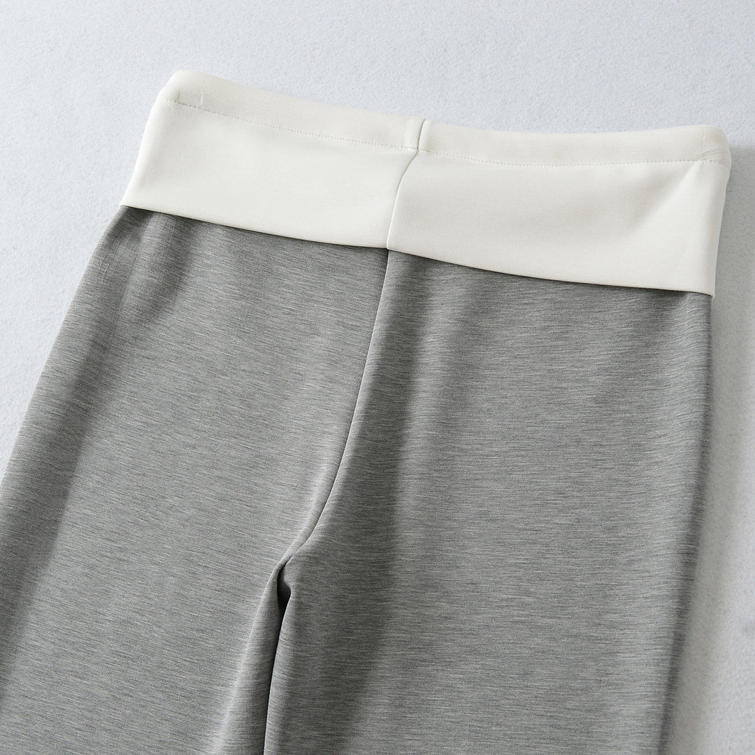 Damen Hochgeschnittene Schlag‑Jogginghose mit Umschlagbund und Kordel Drune
