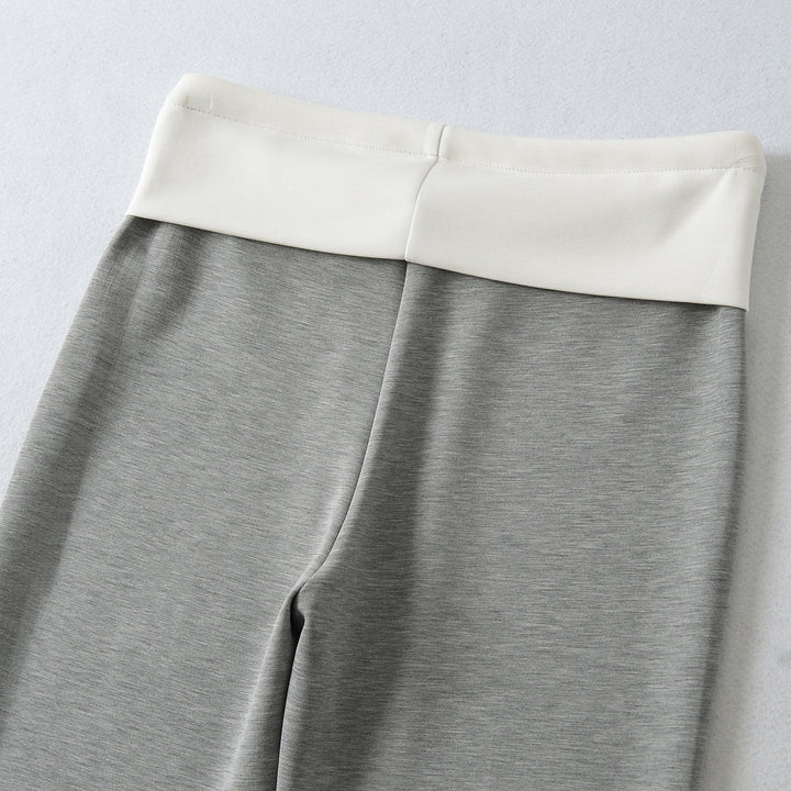 Damen Hochgeschnittene Schlag‑Jogginghose mit Umschlagbund und Kordel Drune