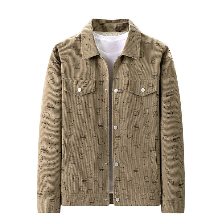 Herren Lässige Cordjacke mit einzigartigem Muster Drune