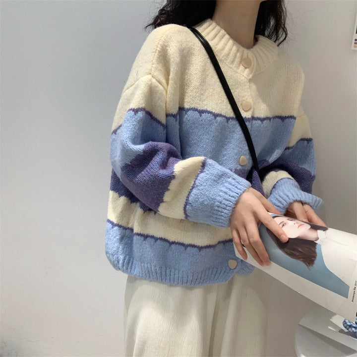 Damen Modischer Strickcardigan mit gemustertem Design Drune