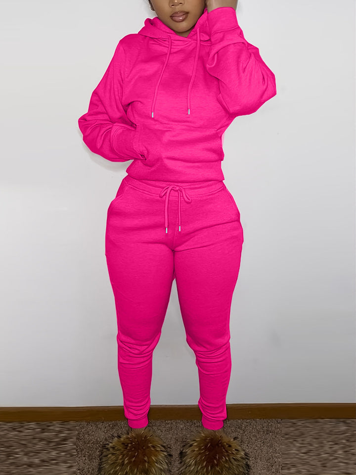 Herren nan sportliches Jogginganzug-Set mit Kapuzenpullover Kängurutasche und schmal zulaufender Jogginghose Drune