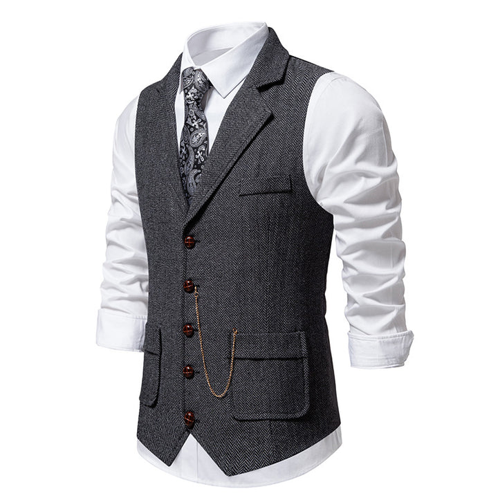 Herren elegante Weste im klassischen Hahnentrittmuster Drune