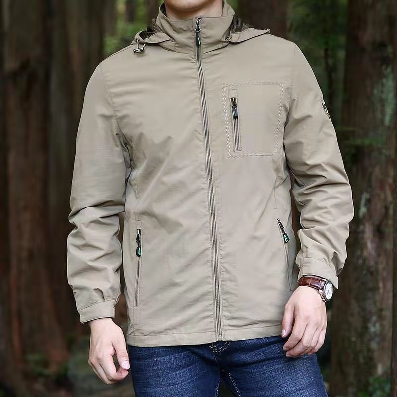 Herren Leichte Freizeitjacke mit hohem Kragen Drune