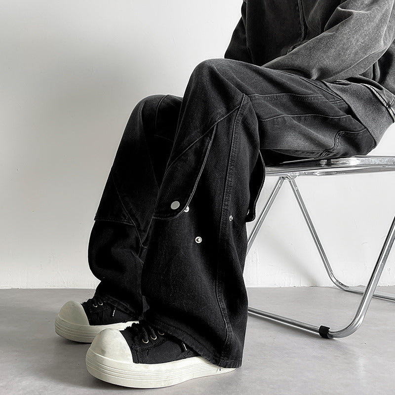 Damen Weitgeschnittene Jeans mit kreativem Design Drune
