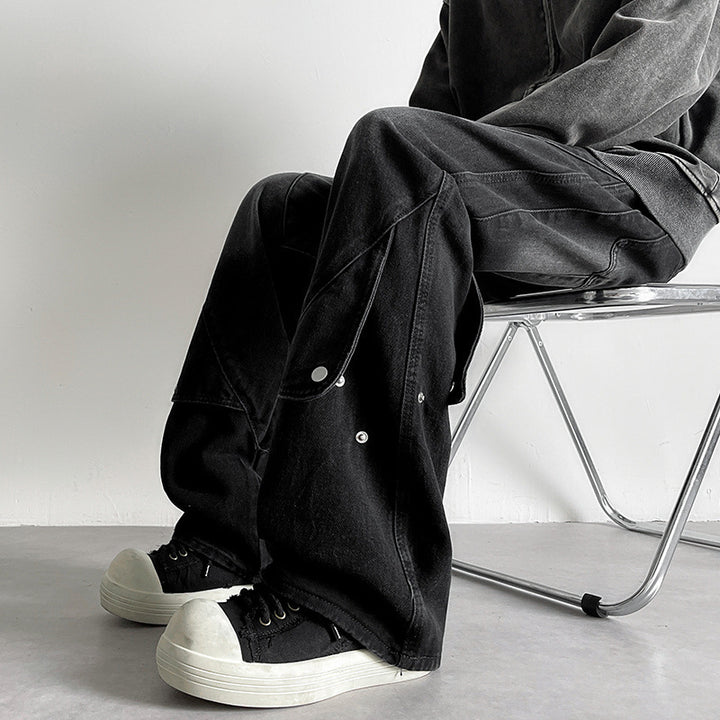 Damen Weitgeschnittene Jeans mit kreativem Design Drune