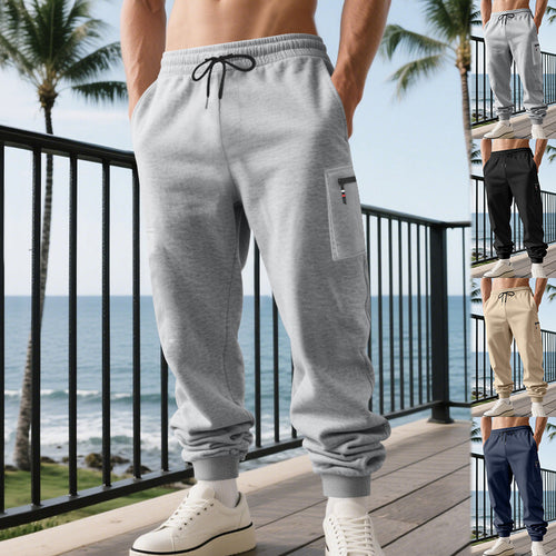 Herren nan Cargo-Jogginghose mit elastischem Tunnelzug, gekämmtem Bund und aufgesetzter Cargotasche Drune