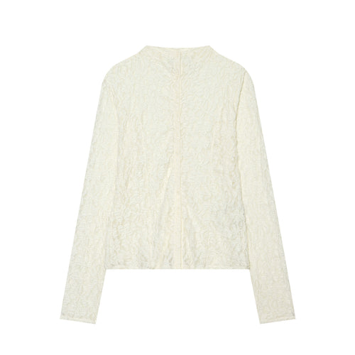 Damen Rückenknopf-Feinspitzen-Cardigan mit floralem Strukturmuster Drune