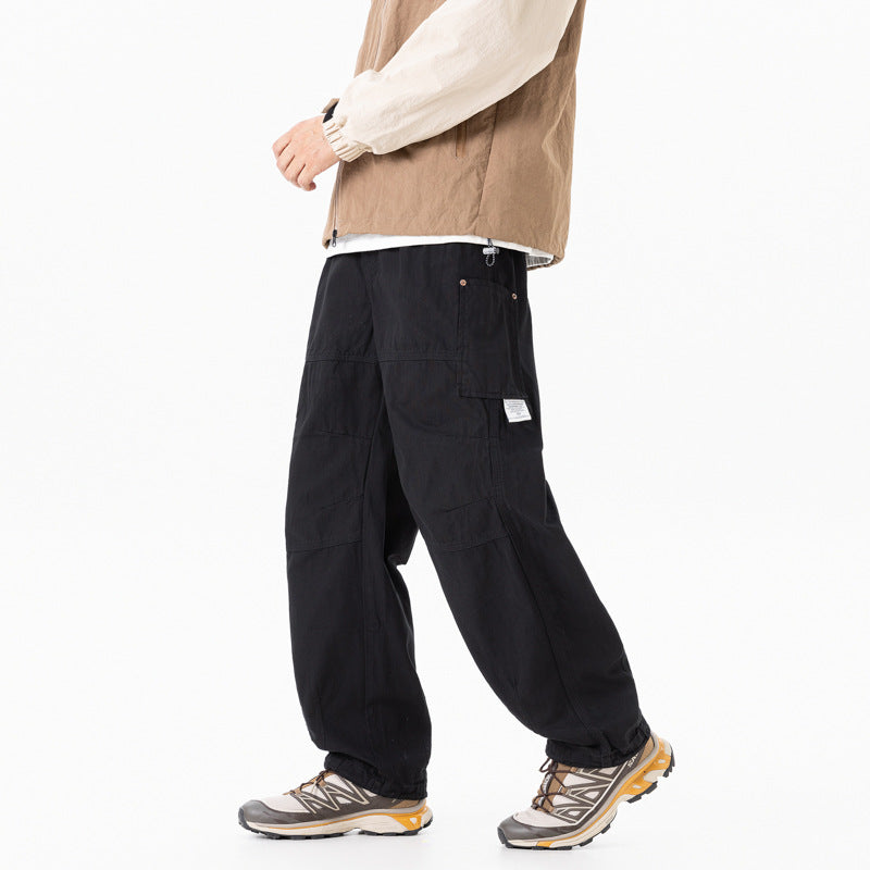 Herren relaxed Utility-Hose mit elastischem Bund, verstärkten Knien und Kordelabschluss Drune