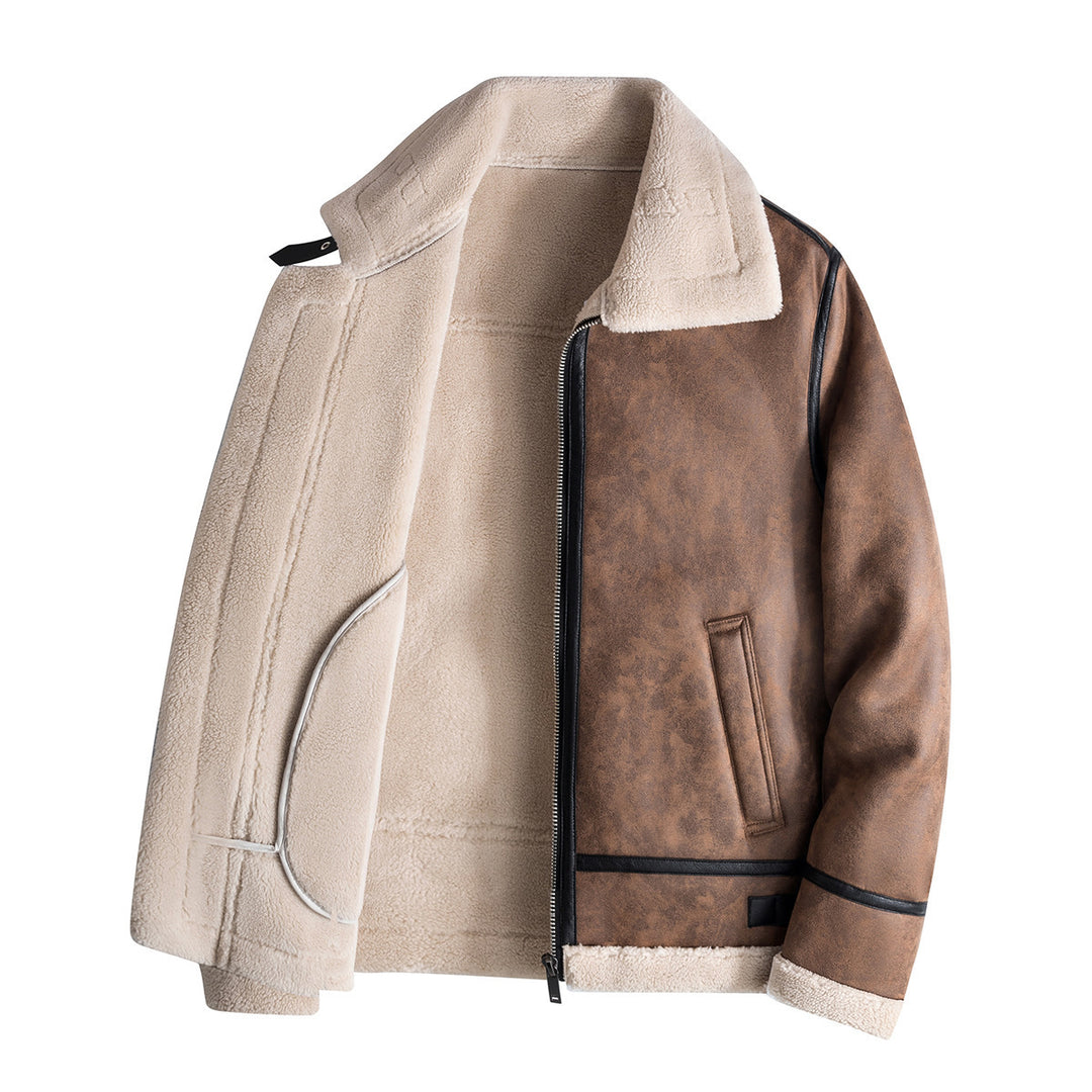 Herren Kunstleder Bomberjacke Drune