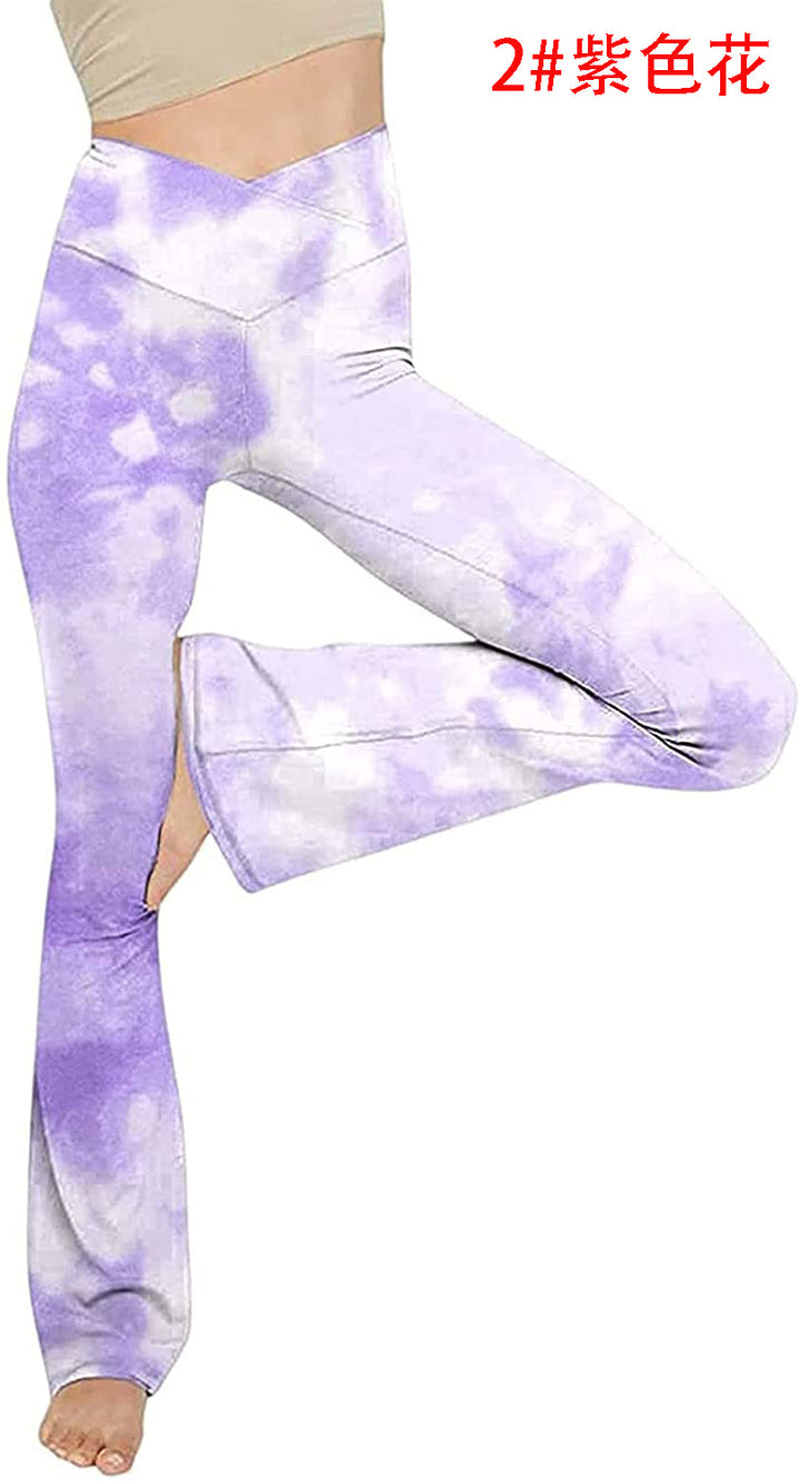 Damen Bootcut Yoga-Hose aus elastischem Material mit hohem Bund Drune