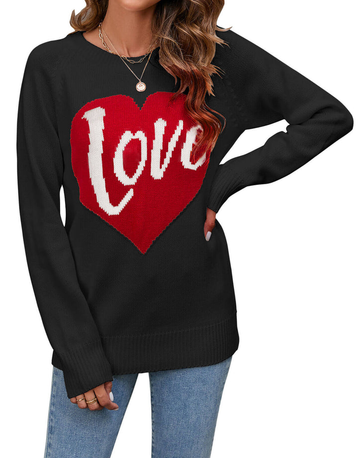 Damen Strickpullover mit Herz-Design Drune