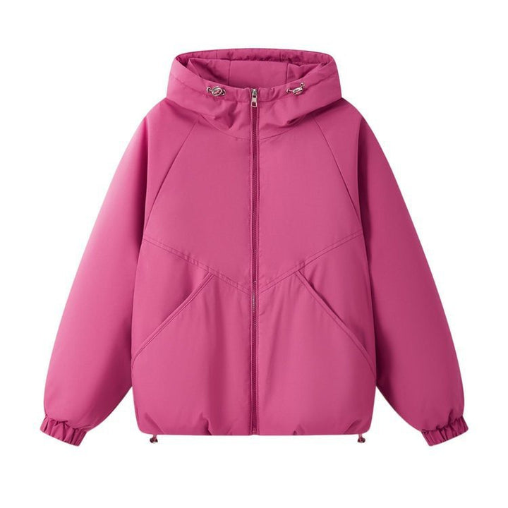 Damen Leicht wattierte Kapuzenjacke mit Raglanärmeln, elastischen Bündchen und verstellbarem Saum Drune