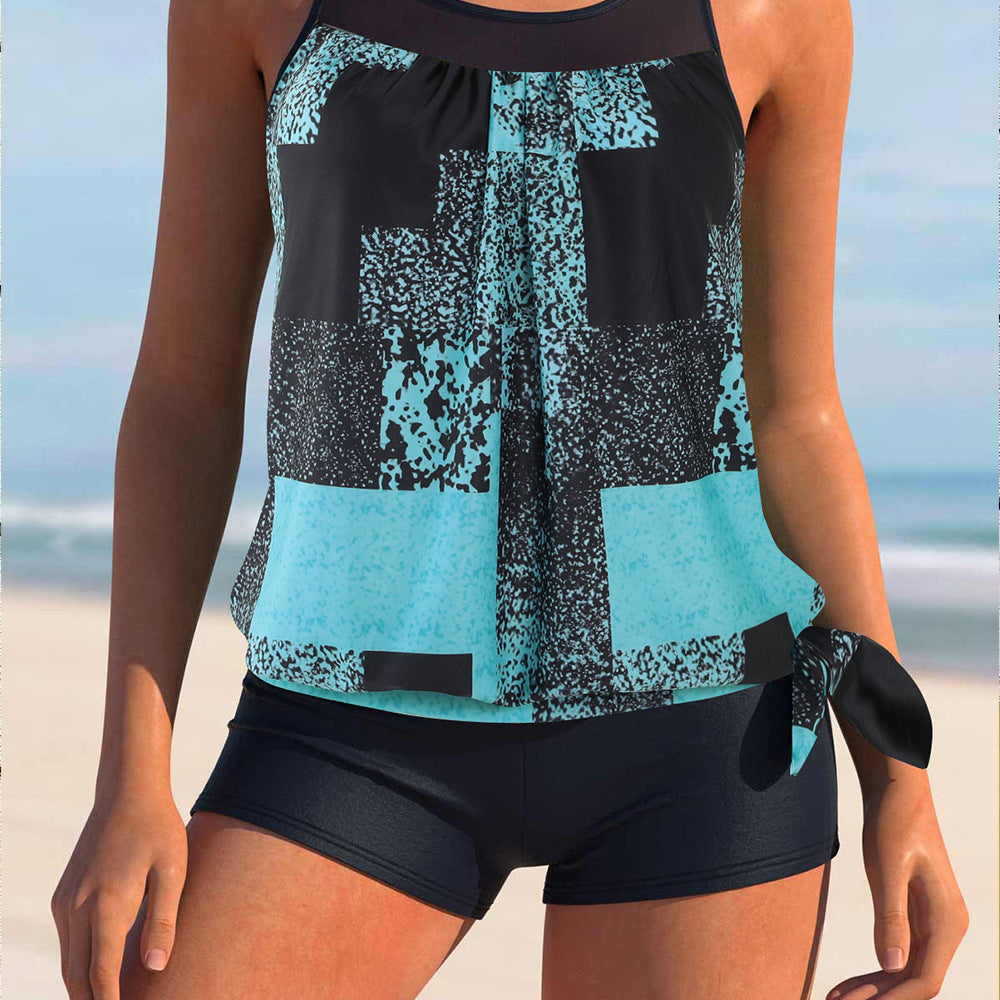 Damen Sportliches Tankini-Set mit Figurschmeichelndem Schnitt Drune
