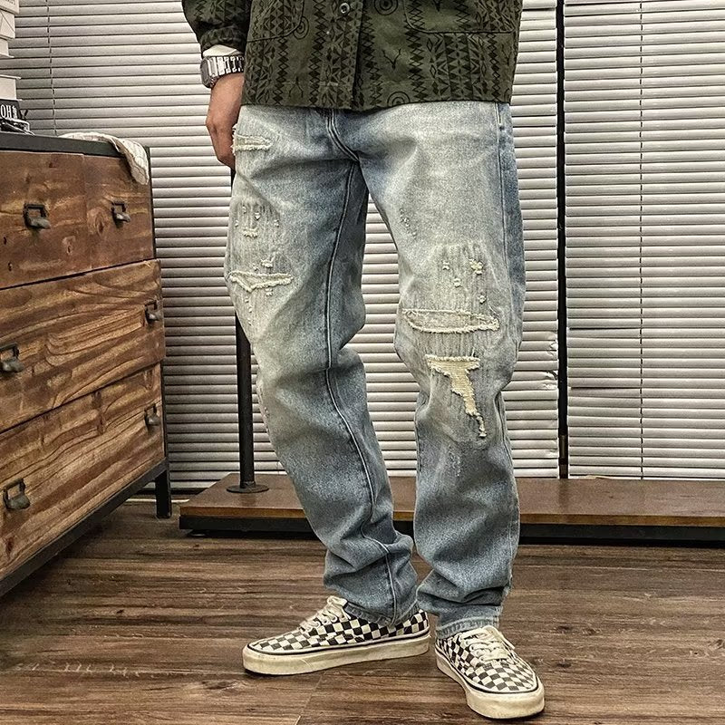 Herren Trendige Distressed Jeans Drune