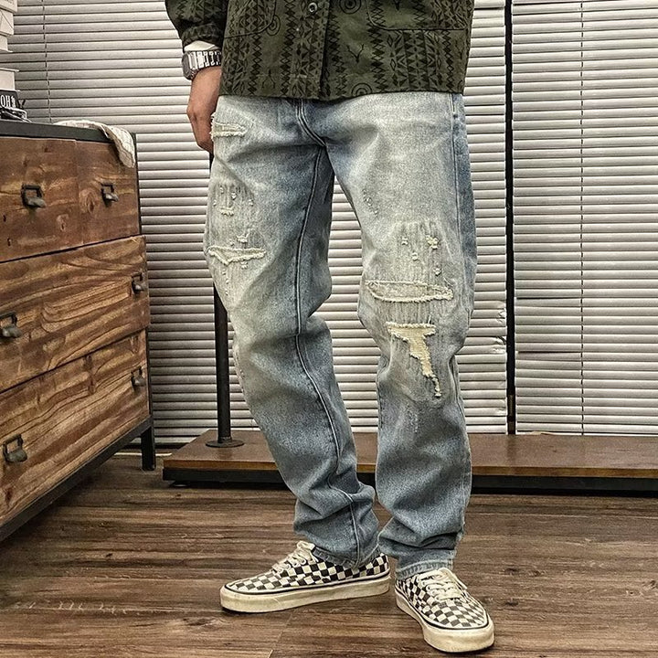 Herren Trendige Distressed Jeans Drune