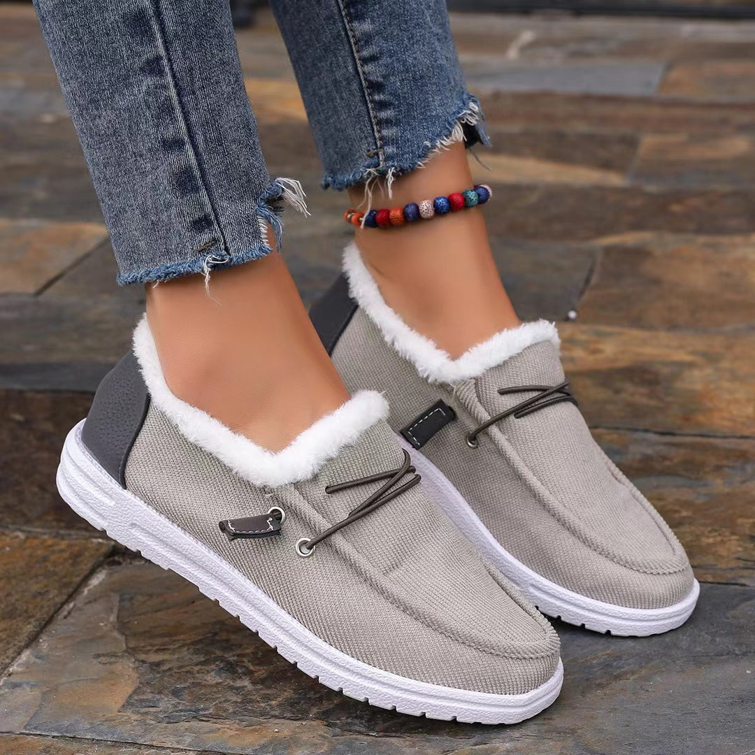 Damen warme und bequeme Slipper mit Futter und rutschfester Sohle Drune