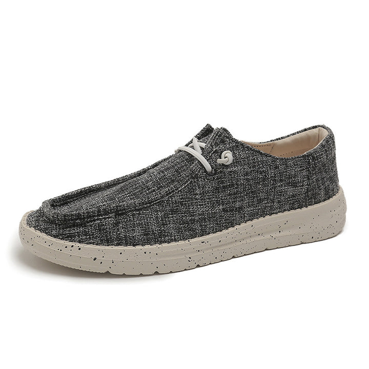 Herren Legerer Canvas-Mokassin-Slipper mit geflochtener Schnürung und gefleckter EVA-Sohle Drune