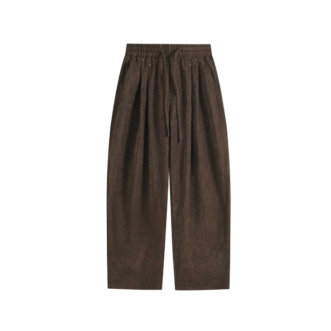 Damen Weite Palazzo-Hose mit elastischem Bund, Tunnelzug und Seitentaschen Drune