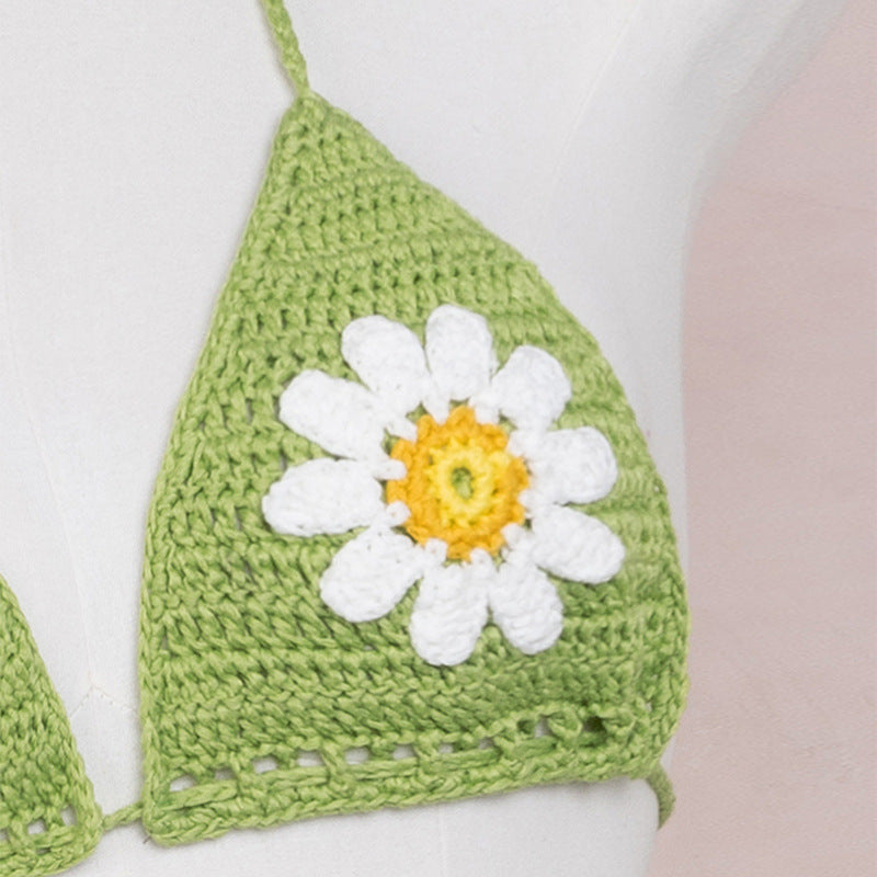 Damen Häkel-Bikini Oberteil mit floralen Motiven Drune