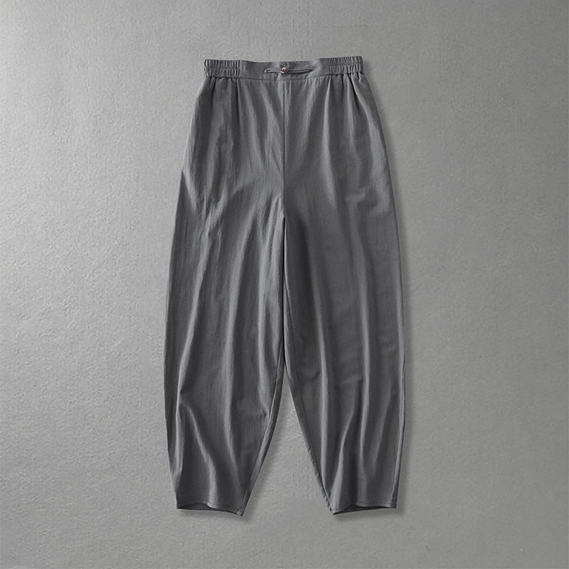 Damen Lässige, weite Haremshose mit elastischem Bund und tapered Knöchel Drune