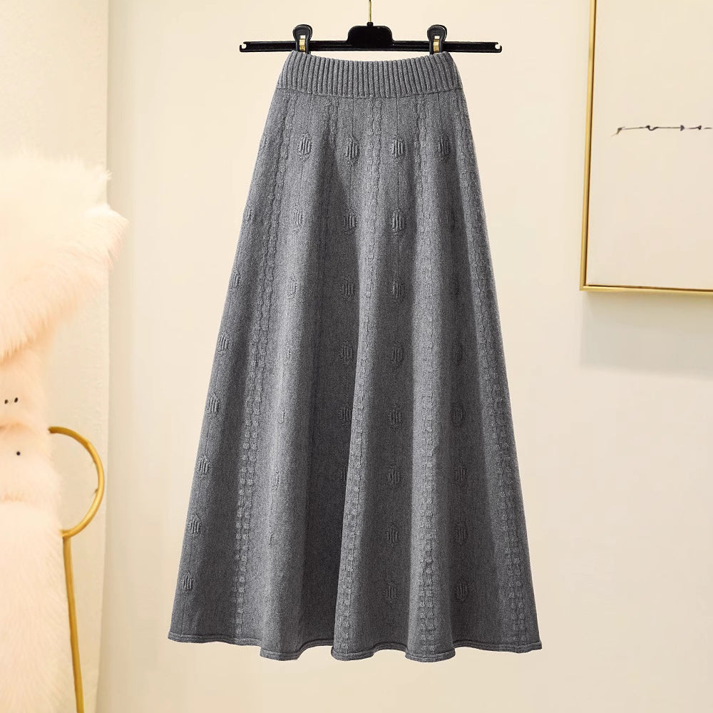 Damen Eleganter, luftiger Maxirock mit Rippstruktur Drune