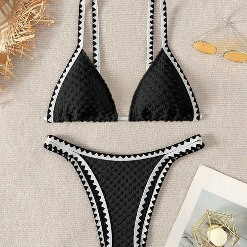 Damen Triangel-Bikini mit raffiniertem Häkelmuster Drune