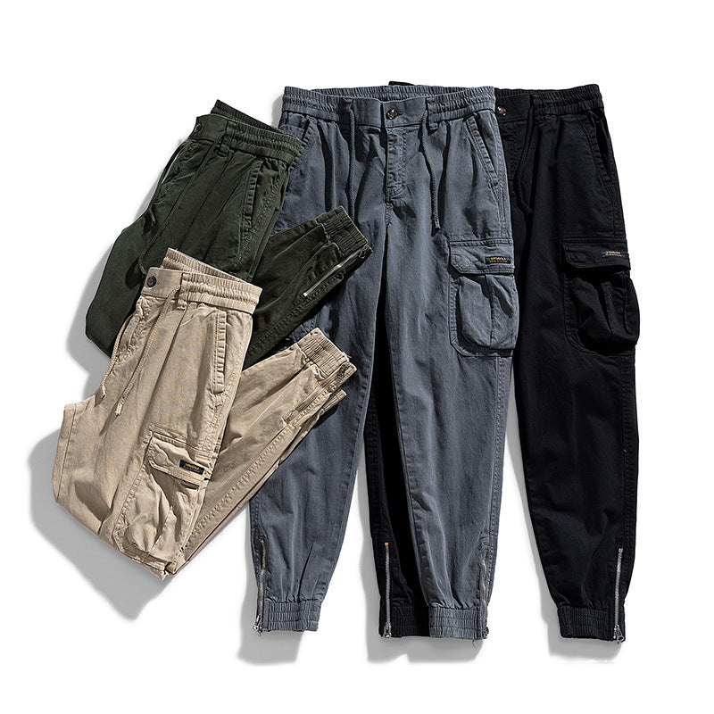 Herren Multifunktionale Cargo-Joggerhose mit Reißverschluss-Beinabschluss und großen Klappentaschen Drune